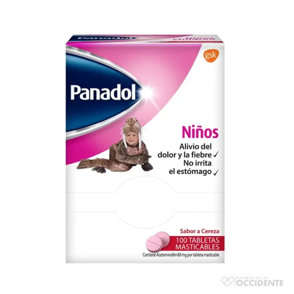 PANADOL NIÑOS X UNIDAD (CAJA 100 TABLETAS)