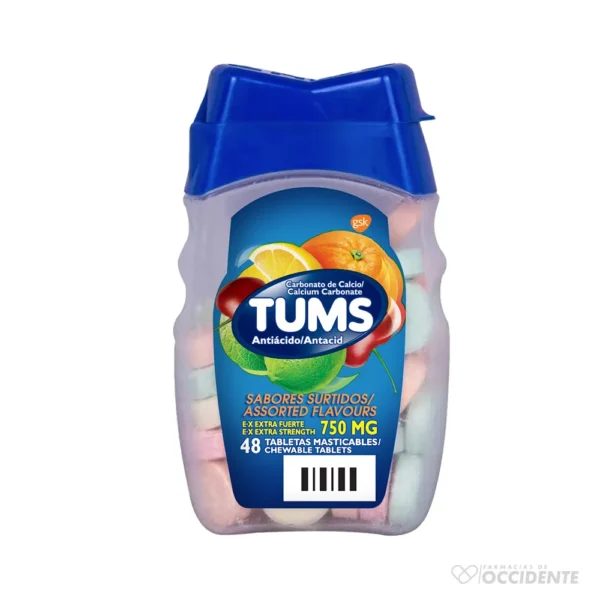 TUMS EXTRA FUERTE SABORES VARIOS X 48 TABLETAS