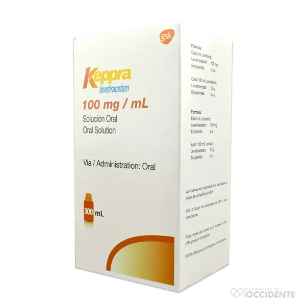 KEPPRA SOLUCION ORAL 100MG X 300ML