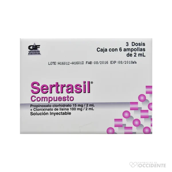 SERTRASIL COMPUESTO AMP 15/100MG 2ML x 6 (3dosis)