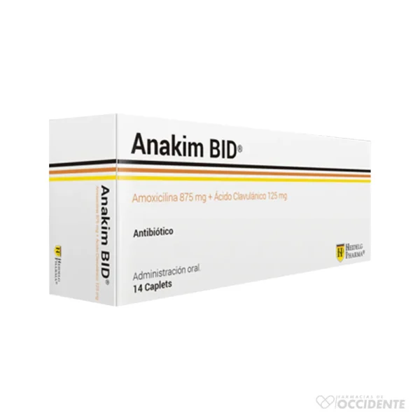 ANAKIM BID CAPLETS 875/125MG x 14