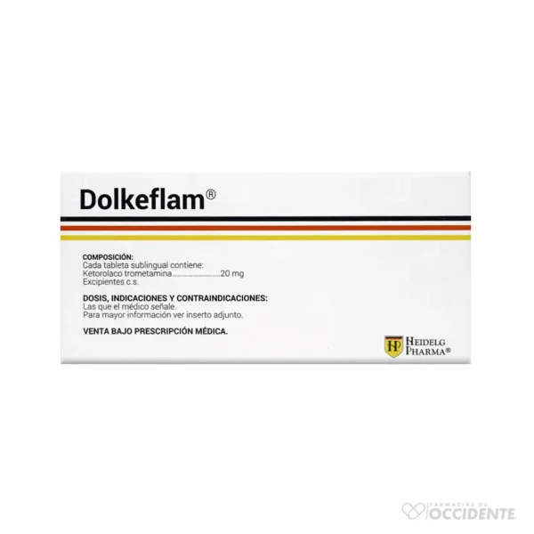 DOLKEFLAM SUBLINGUAL TABLETAS 20MG X 10