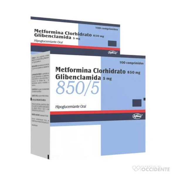 METFORMINA /GLIBENGLAMIDA 850/5 X 10 (CAJA DE 10 BLISTER). INFASA