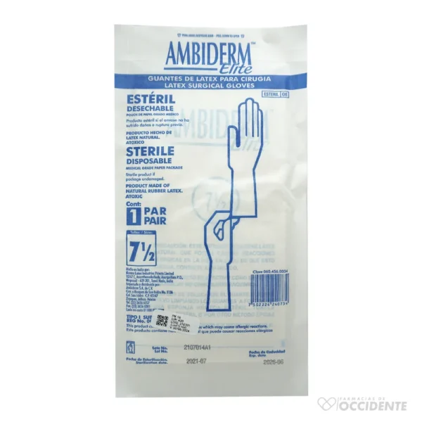 GUANTE AMBIDERM ESTERIL 7 x 1/2 x 1