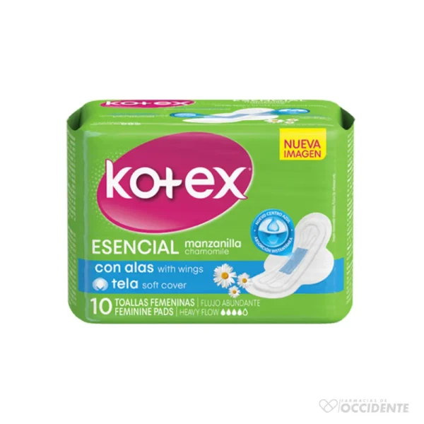 KOTEX ESENCIAL NORMAL MANZ x 10