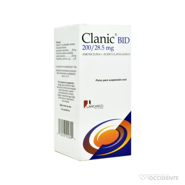 CLANIC BID SUSPENSION ORAL 200/28.5MG X 70ML