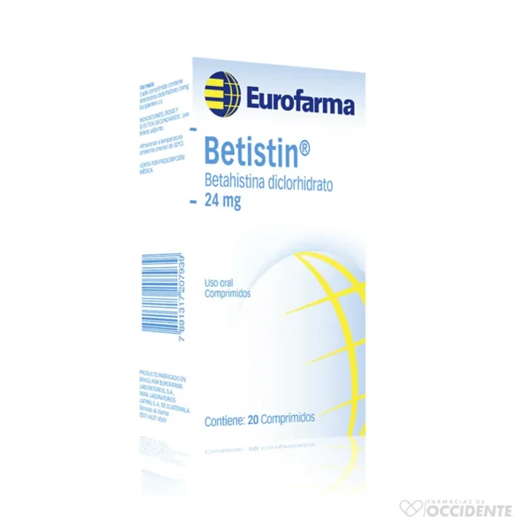 BETISTIN TABLETAS 24MG X 20 - Farmacias de Occidente