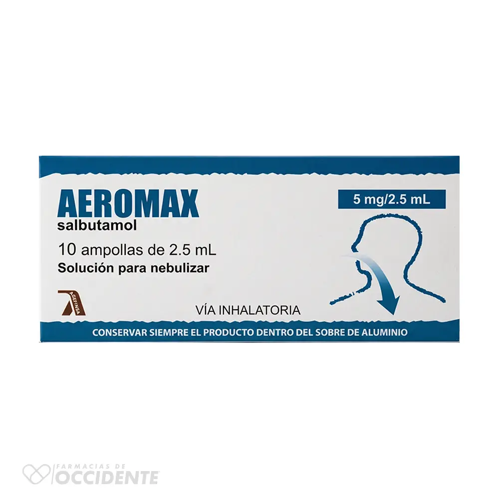 AEROMAX AMPOLLA PARA NEBULIZAR 5MG X UNIDAD (CAJA 10)