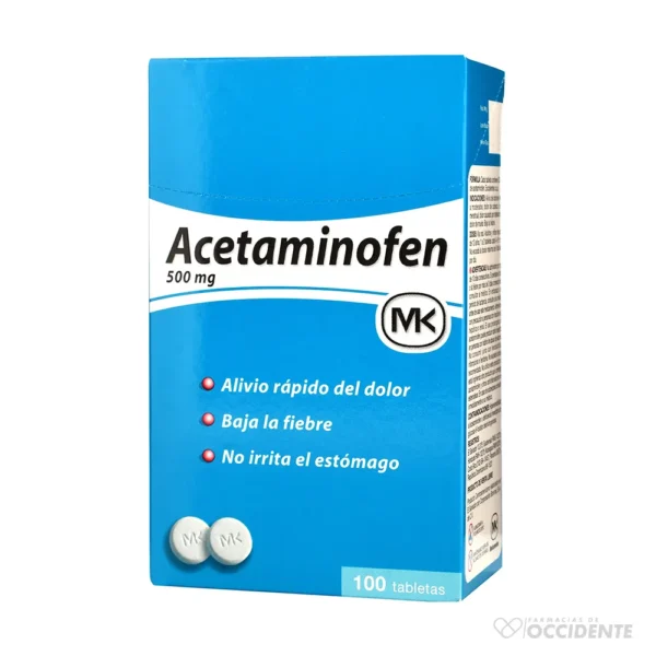 ACETAMINOFEN MK TABLETAS 500MG X 10 (Caja 10 blister)