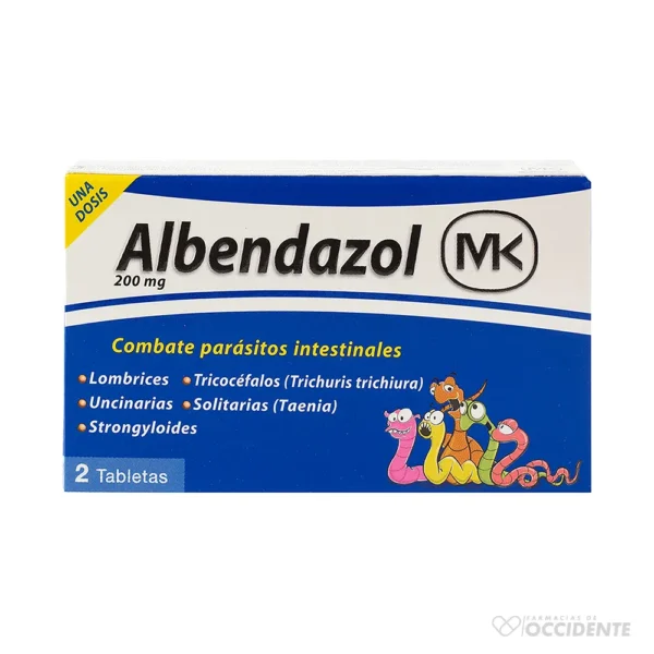 ALBENDAZOL MK TABLETAS 200 MG X 2