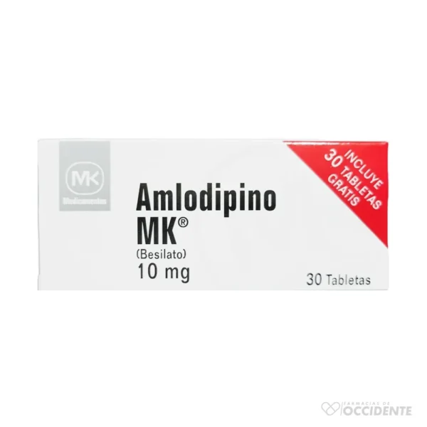 AMLODIPINO MK TABLETAS 10MG X 30 30 GRATIS