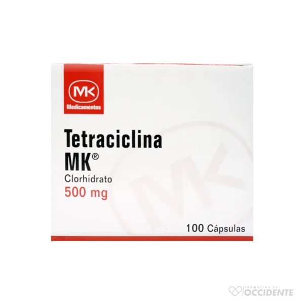 TETRACICLINA MK 500 MG. X 1 (CAJA 100 CAPSULAS)