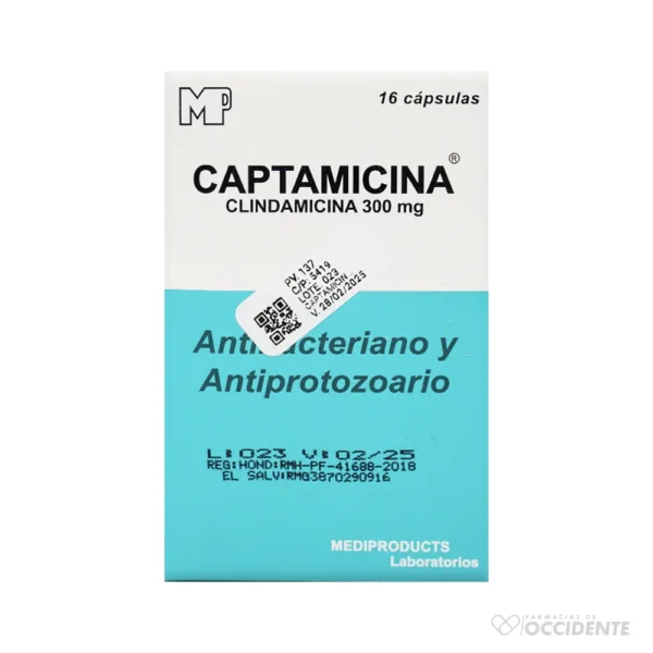 CAPTAMICINA CAPSULA 300 MG X 16