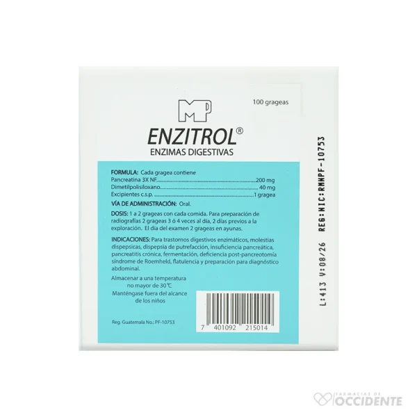 ENZITROL 10 GRAGEAS (CAJA DE 10 BLISTER)