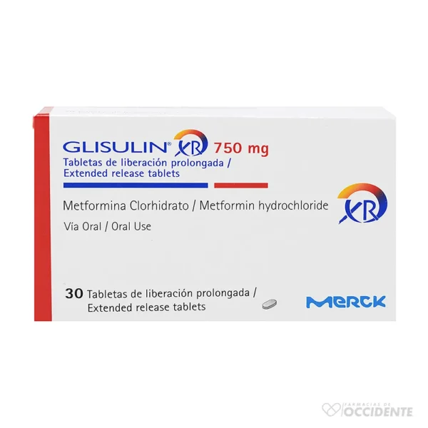 GLISULIN XR TABLETAS 750MG X 30