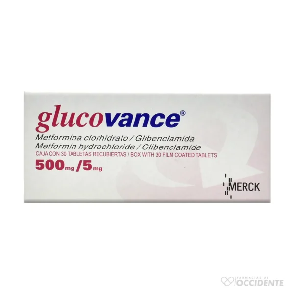 GLUCOVANCE 500MG/5MG X 30 TABS.