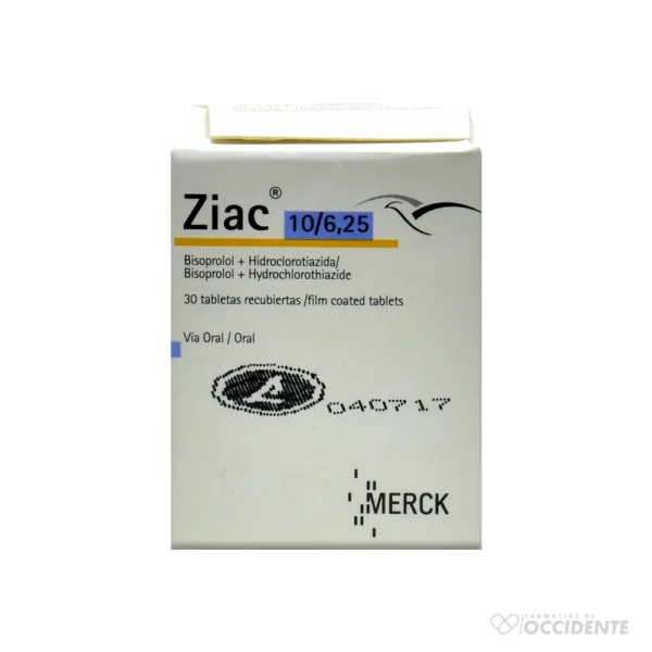 ZIAC TABLETAS 10/6.25MG X 30