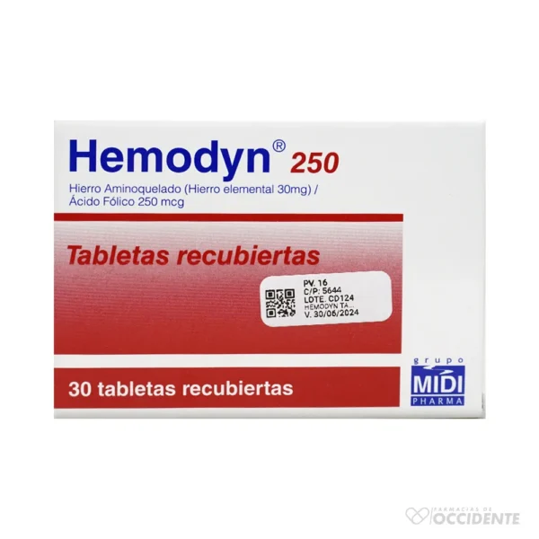 HEMODYN TABLETAS 250MG X 30