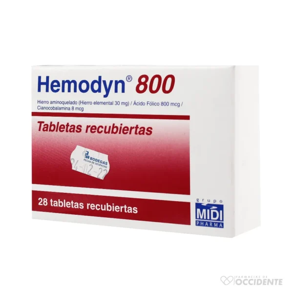 HEMODYN TABLETAS 800MG X 28