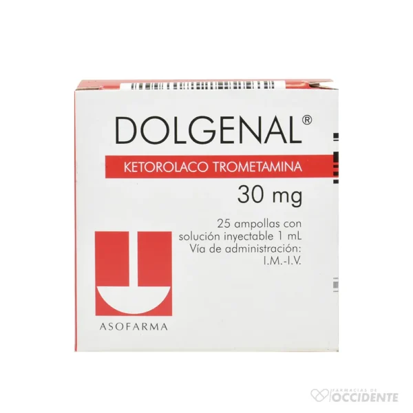 DOLGENAL 30MG X 1 AMPOLLA SUELTA CAJA 25