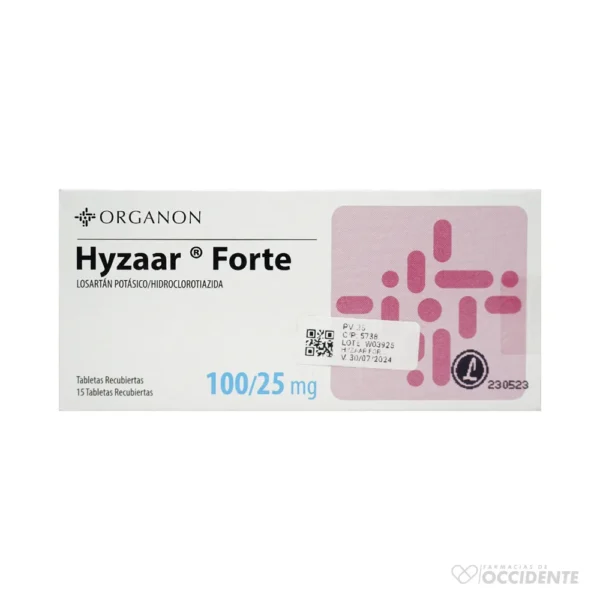 HYZAAR FORTE TABLETAS 100/25MG X 15