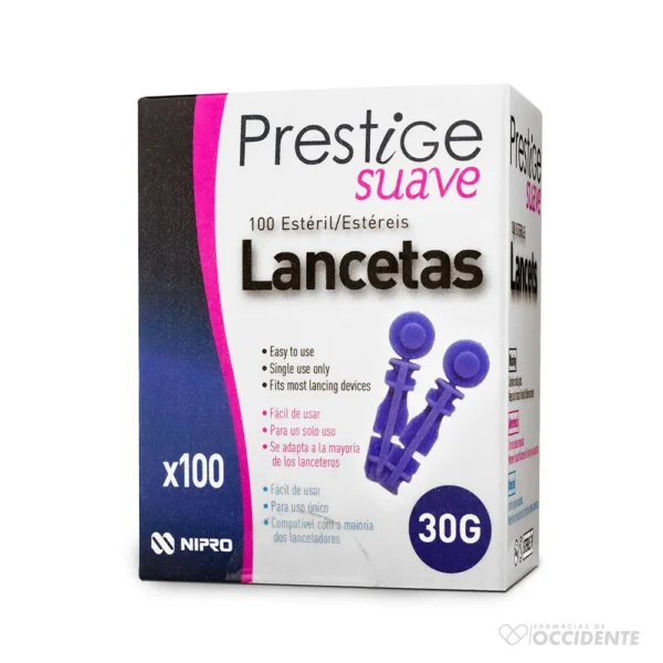 LANCETAS PRESTIGE SUAVE X 100 UNIDADES