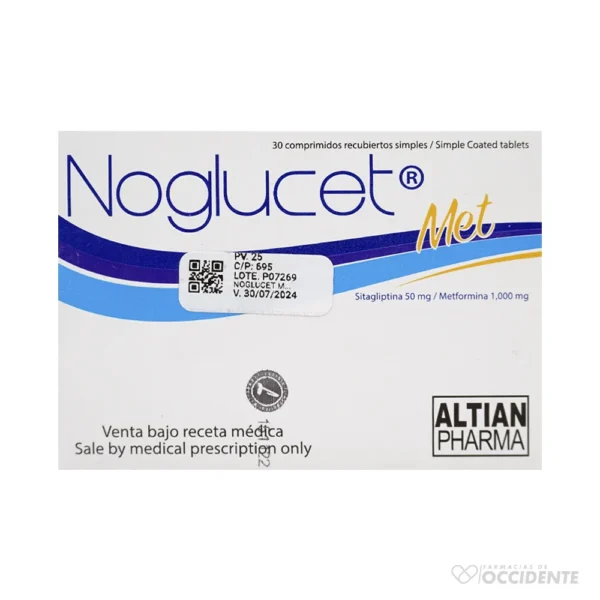 NOGLUCET MET COMPRIMIDOS 50MG/1000MG X 30