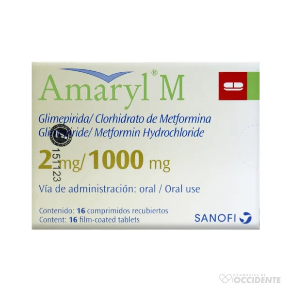 AMARYL M COMPRIMIDO 2MG/1000 MG X 16