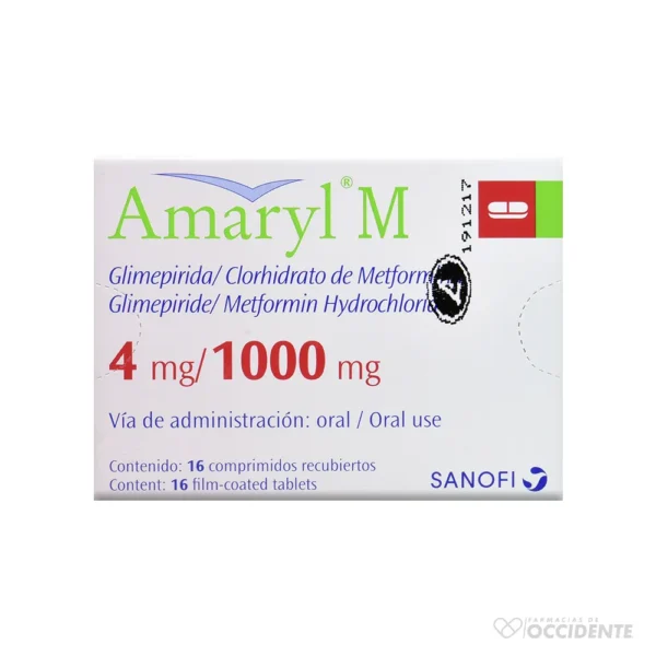 AMARYL M COMPRIMIDO 4MG/1000MG x 16