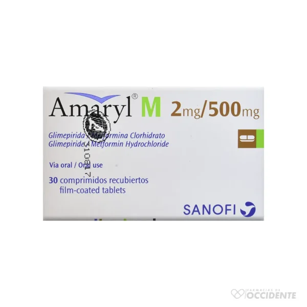 AMARYL M X 2/500 MG. X 30 TABLETAS