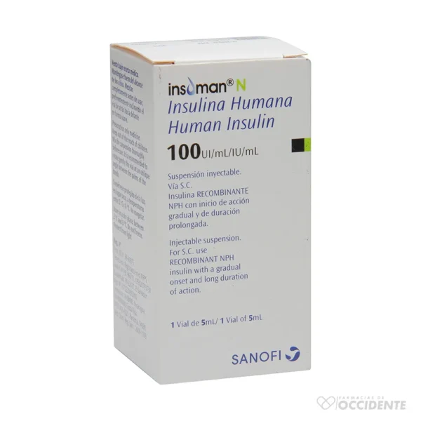 INSUMAN N 100UI/ML SUSP. INY VIAL X 5ML