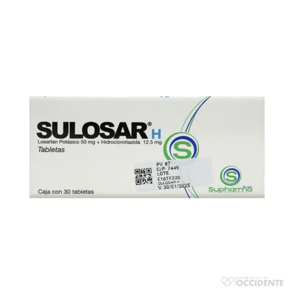 SULOSAR H TABLETAS 50MG/12.5MG X 30