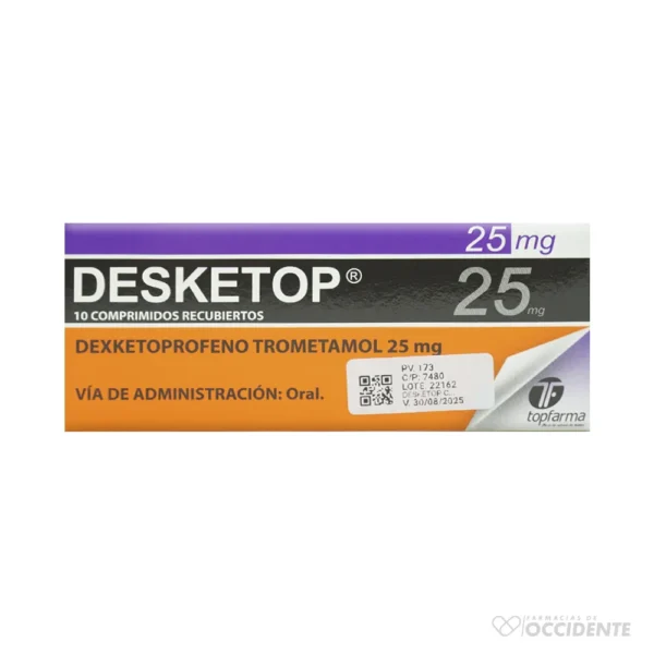 DESKETOP COMPRIMIDOS 25MG X 10