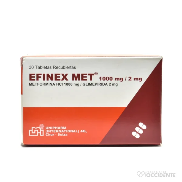 EFINEX MET TABLETAS 1000MG/2MG X 30