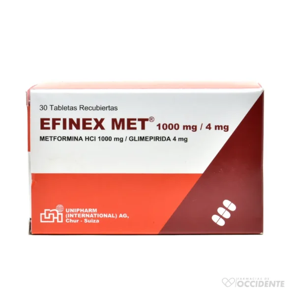 EFINEX MET TABLETAS 1000MG/4MG X 30