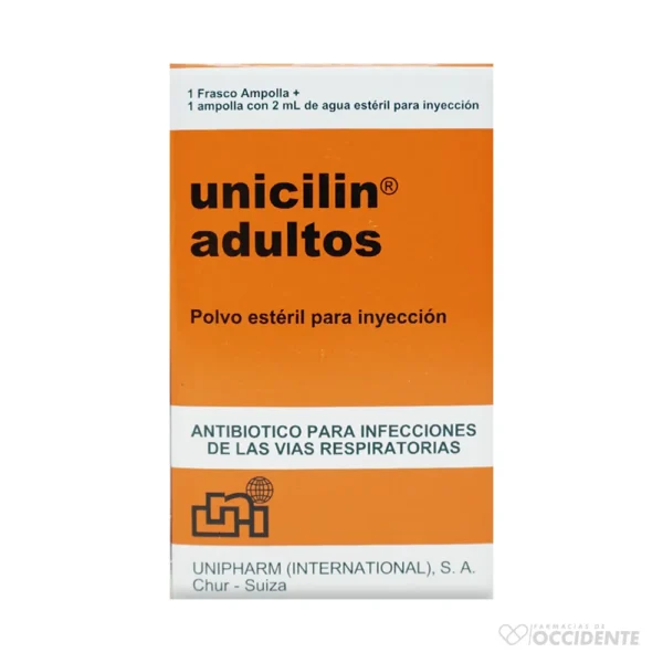 UNICILIN ADULTO AMP AGUA ESTERIL