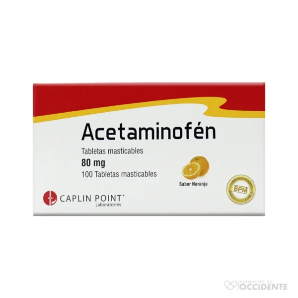 ACETAMINOFEN 80MG TAB. X 10 TABLETAS (CAJA 10 BLISTER). CAPLIN POINT