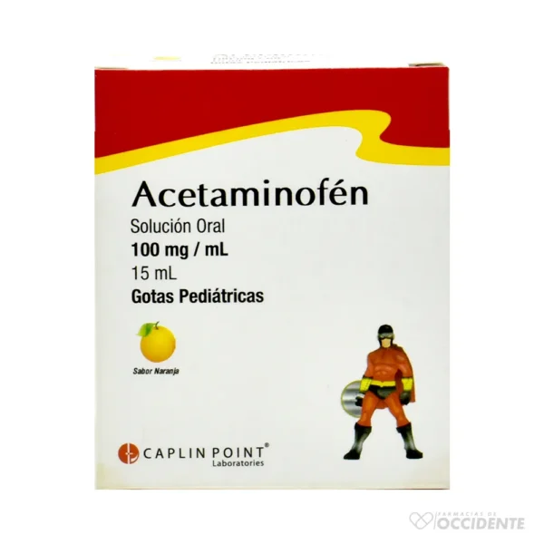 ACETAMINOFEN PEDIATRICO SUSP. 100MG/ML (GOTAS) – 15ML. CAPLIN POINT