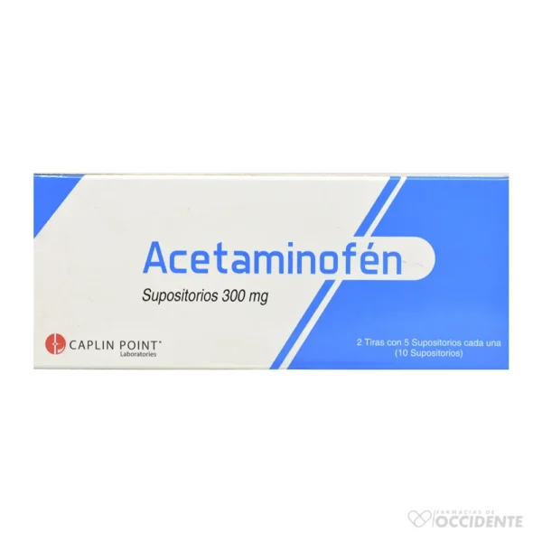 ACETAMINOFEN SUPOSITORIO 300 MG X 1 (CAJA 10). CAPLIN POINT