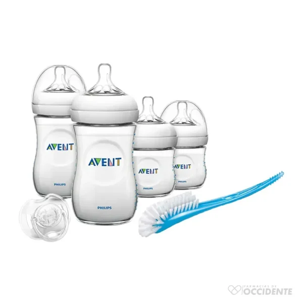 SET AVENT NATURAL RECIEN NACIDO 2 X 4OZ / 2 X 9OZ CHUPETE ESCOBILLA (0M )