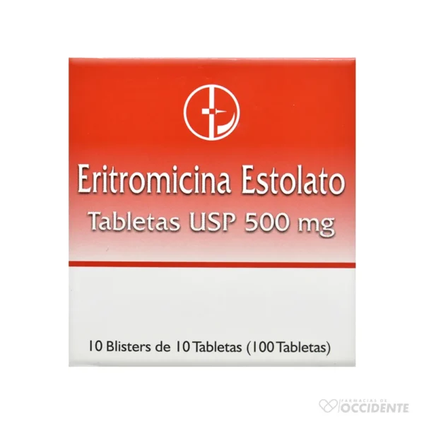 ERITROMICINA 500MG TAB . X 1 (CAJA 100 TABLETAS). CAPLIN POINT