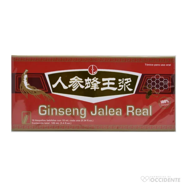 GINSENG CON JALEA REAL DE 10 ML. (VIA ORAL) CAJA DE 10 UNIDADES. CAPLIN POINT