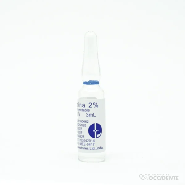 LIDOCAINA 2% INYECTABLE -3ML AMPOLLA(CAJA 100) . CAPLIN POINT