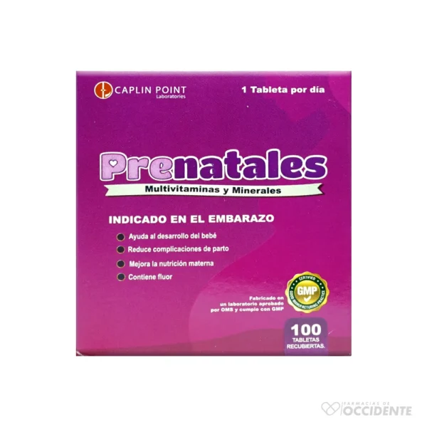 PRENATALES (MULTIVITAMINAS CON MINERALES) TABLETAS. X 10S (CAJA 10 BLISTER). CAPLIN POINT