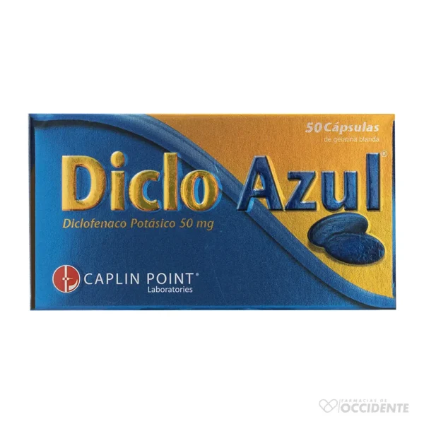 DICLO AZUL 50MG X 1 CAP GELATINA BLANDA (CAJA 50 UNIDADES). CAPLIN POINT