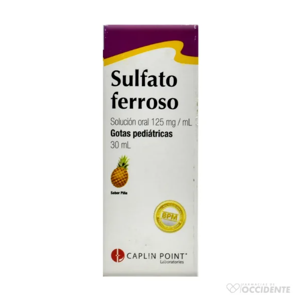 SULFATO FERROSO SOL ORAL 125mg x 30ML. CAPLIN POINT