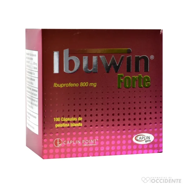 IBUWIN FORTE (IBUPROFENO 800MG CAPSULAS) X 1. (CAJA 100 UNIDADES)