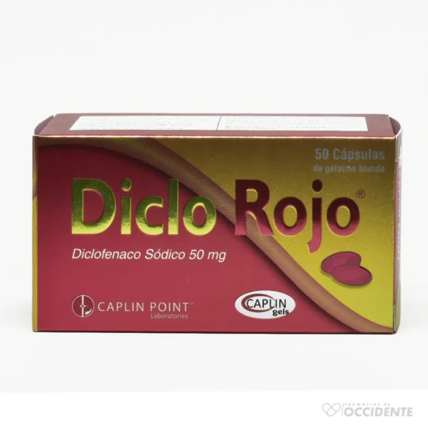 DICLO ROJO (DICLOFENACO SODICO 50MG CAPSULAS) X 1 (CAJA 50 UNIDADES).