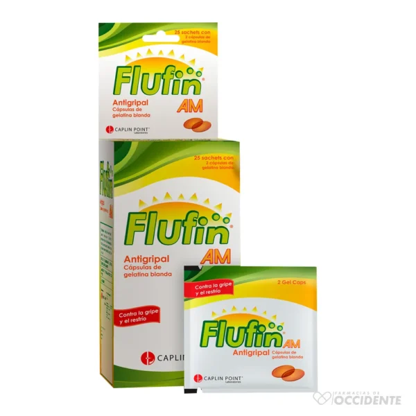 FLUFIN AM (antigripal cap. gelatina blanda) X 2 (CAJA 25 SOBRES).