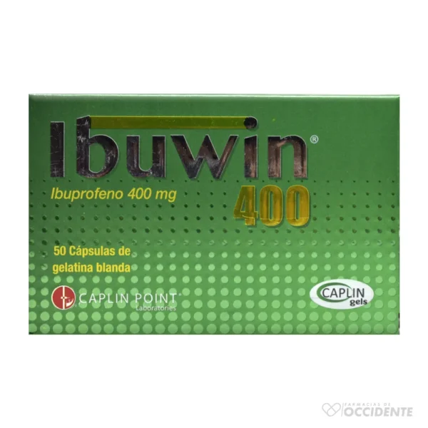 IBUWIN 400 (IBUPROFENO 400MG CAPSULAS) X 1.(CAJA 50 UNIDADES)